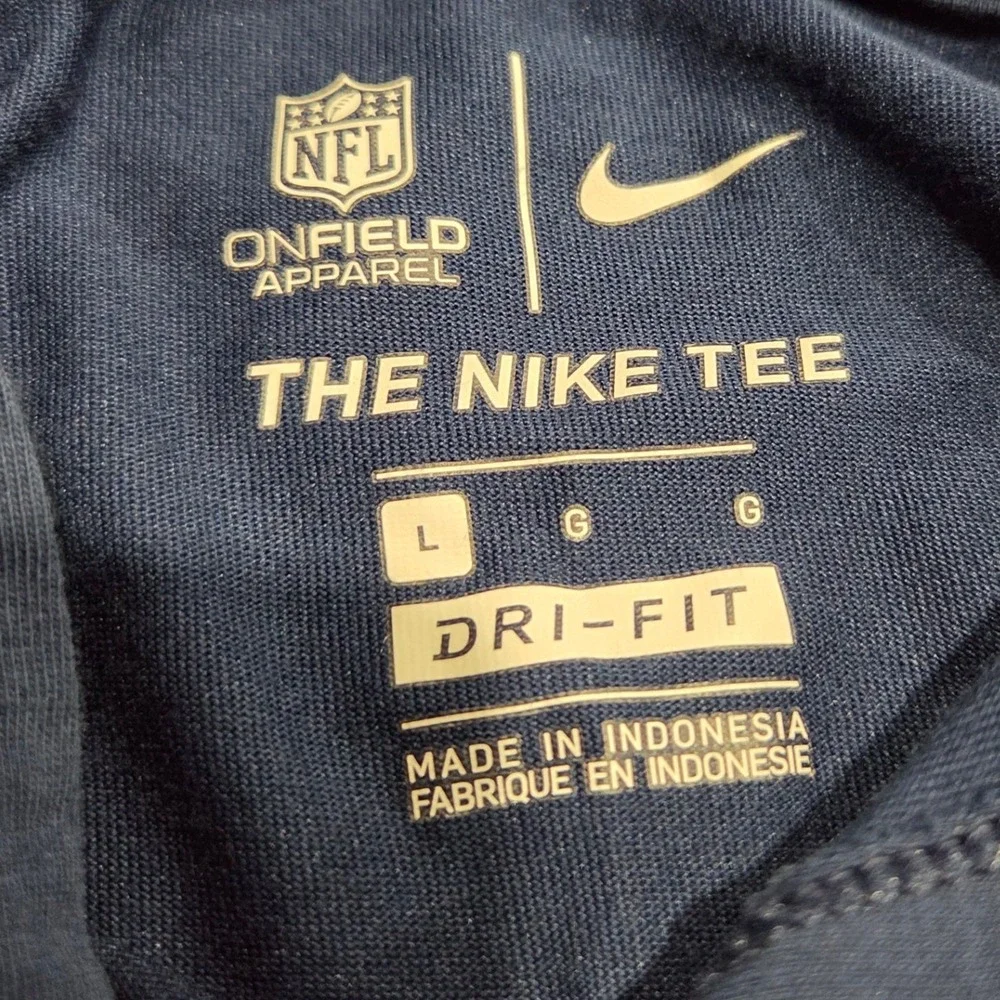 Nike Dallas Cowboys Kids Large Dri-FIT Hooded Long Sleeve T-Shirt Navy Blue NFL